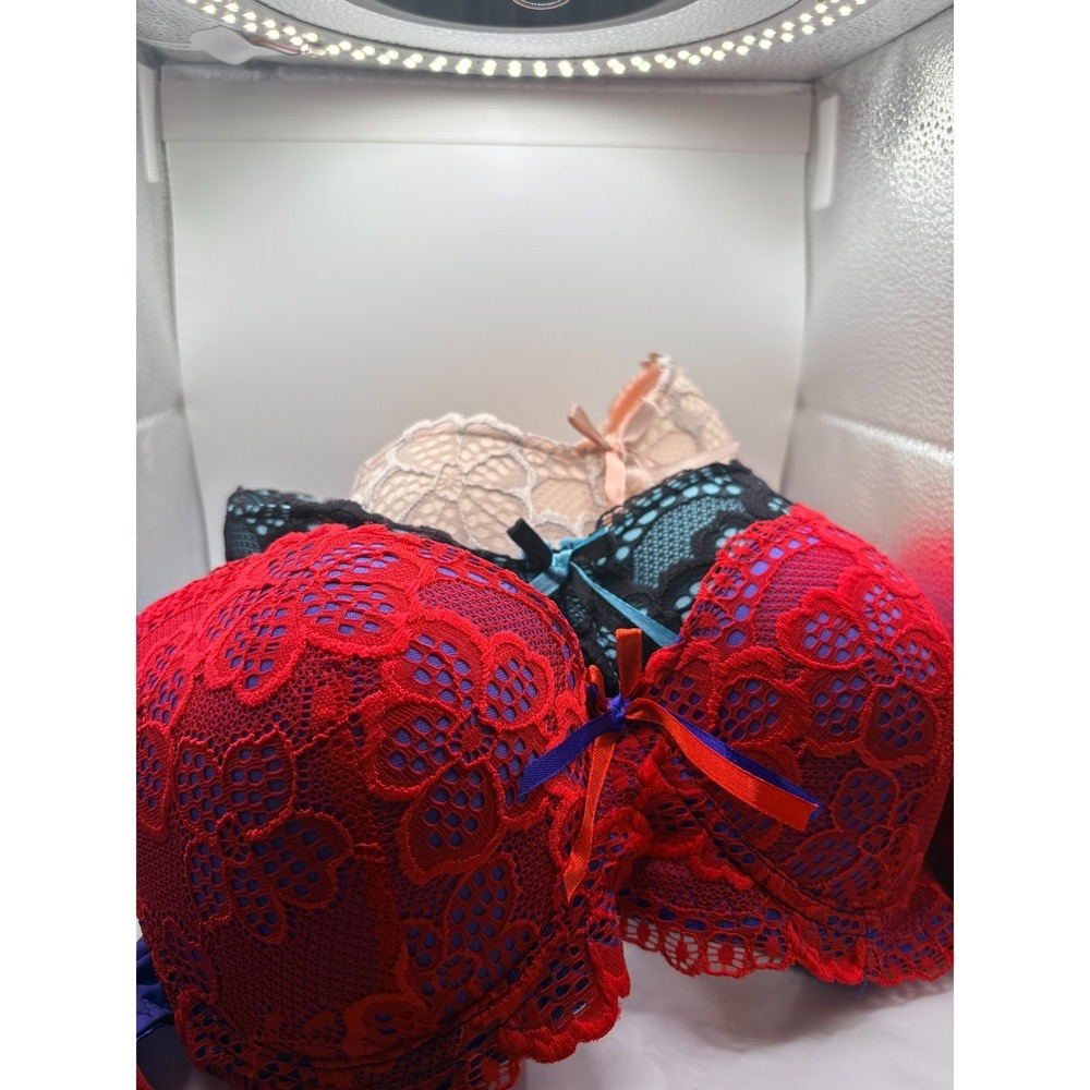 Lace Push-Up Bra - Red
